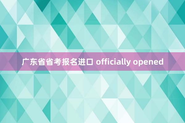 广东省省考报名进口 officially opened